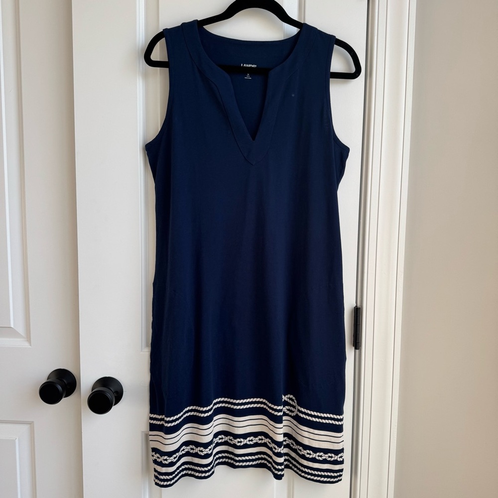 Lands’ End Nautical Rope Knot Shift Dress w/ Pockets | 100% Cotton
